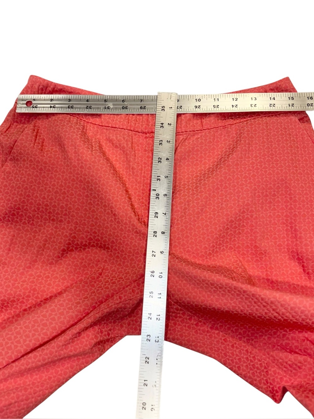 St. John Emma Trouser Women’s Coral Pink Lightweight Cropped Pants Sz 8 - Picture 9 of 10